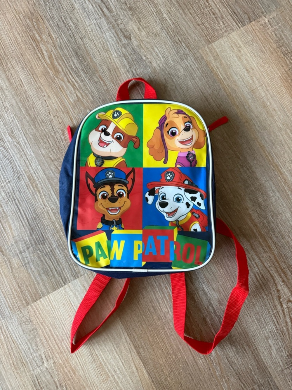 Paw Patrol Kids Backpack - Blue, Red & Yellow Character Squares